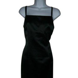 VINTAGE Lori Ann Black Satin Dress Size 8  ---